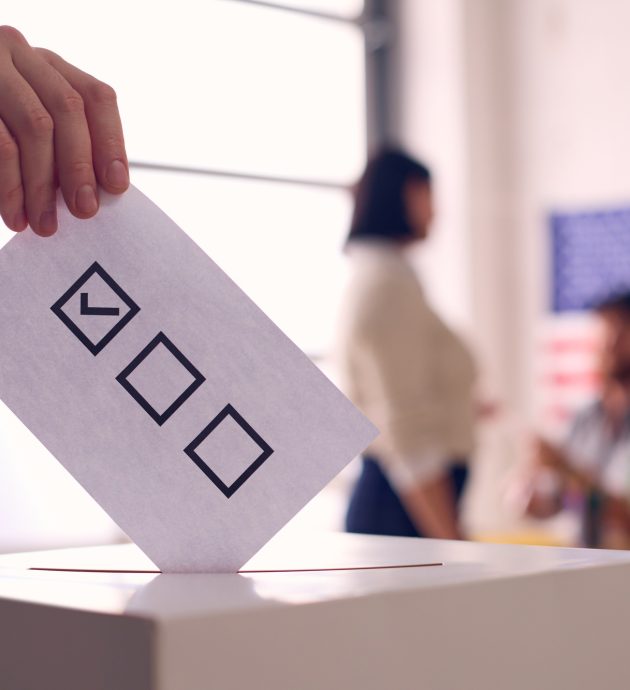 Person Casting Ballot in Election Person Casting Ballot in Election